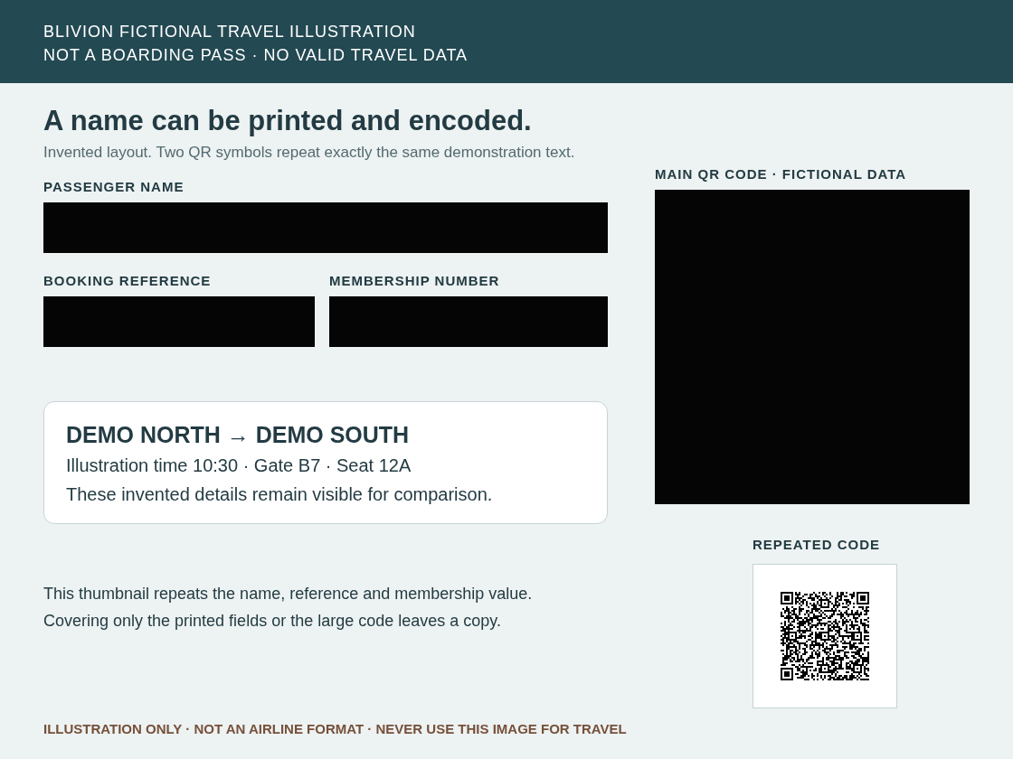 Actual saved PNG with printed fields and the main QR symbol covered, leaving a readable smaller copy.